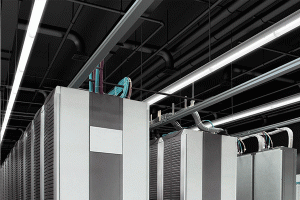 Industrial Computer Room Lighting This is a picture showing the lighting scene of a linear fixture in an industrial computer room.