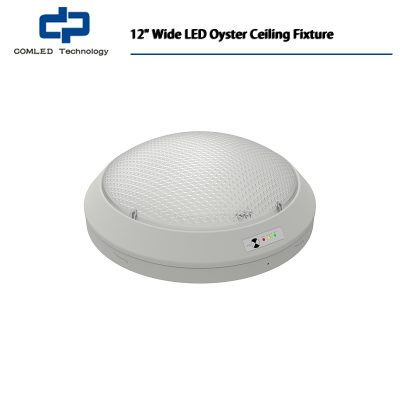 12" Wide LED Oyster Ceiling Fixture / Wall Light with Selectable Color Temperature White Indoor Lighting Ceiling