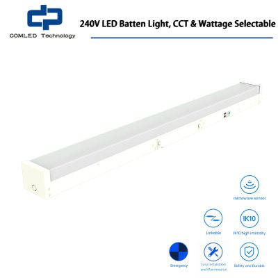 240V LED Batten Light, CCT & Wattage Selectable