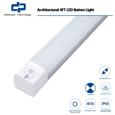 Architectural 4FT LED Batten Light, Ceiling Surface Mounted Slim LED Strip Lights, 36W 4000K Neutral White for Office, Shop, Garage