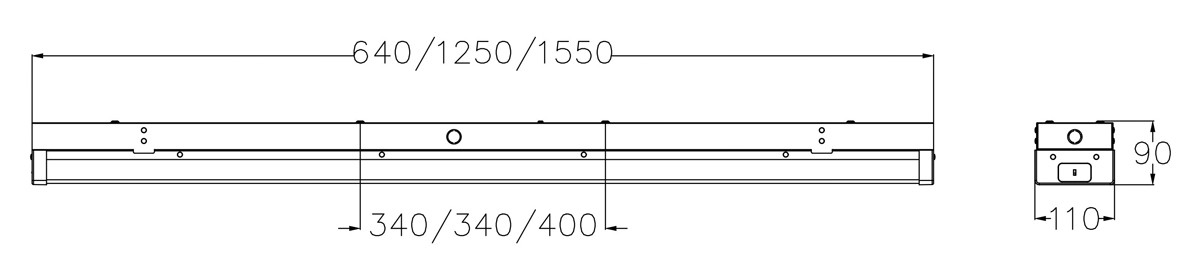 LED batten fixture Size Dimension(unit mm) N series LED batten fixture Size Dimension(unit mm) N-series