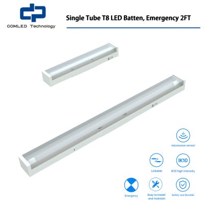 Single Tube T8 LED Batten, Emergency 2FT 3000K