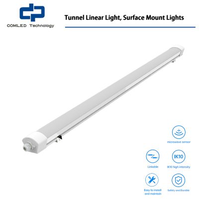 COMLED Tunnel Linear Light, Vapor Tight Surface Mount Lights